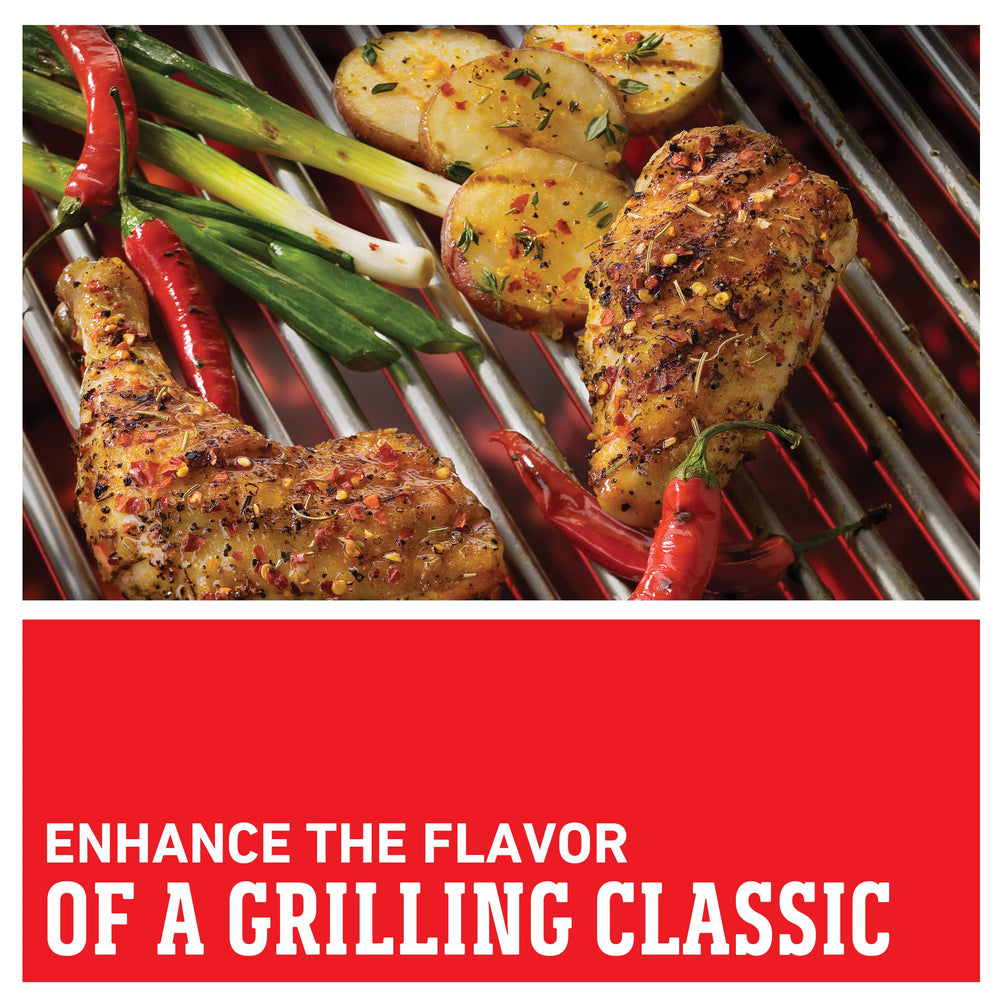 Weber Kick'N Chicken Seasoning on chicken dish boosts flavor and aroma