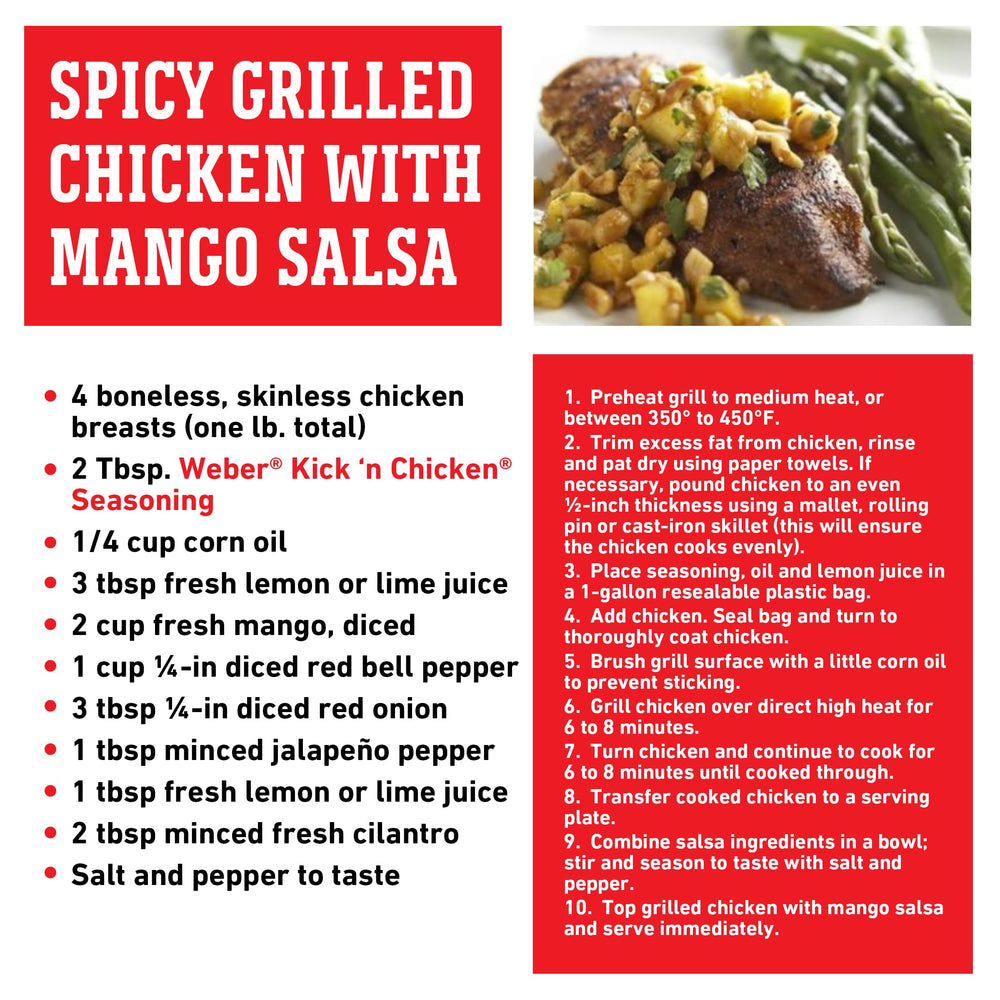 Weber Kick'N Chicken Seasoning on grilled vegetables enhances aroma