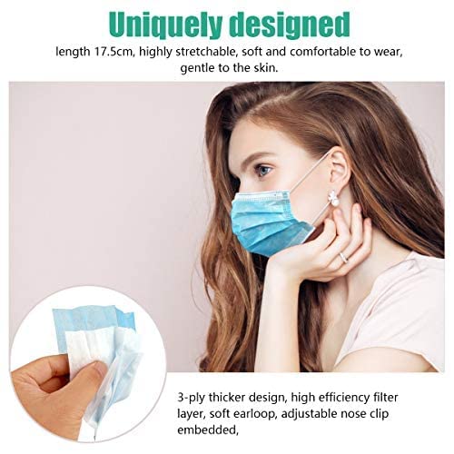 Wecolor blue mask with soft ear loops for comfortable extended wear.