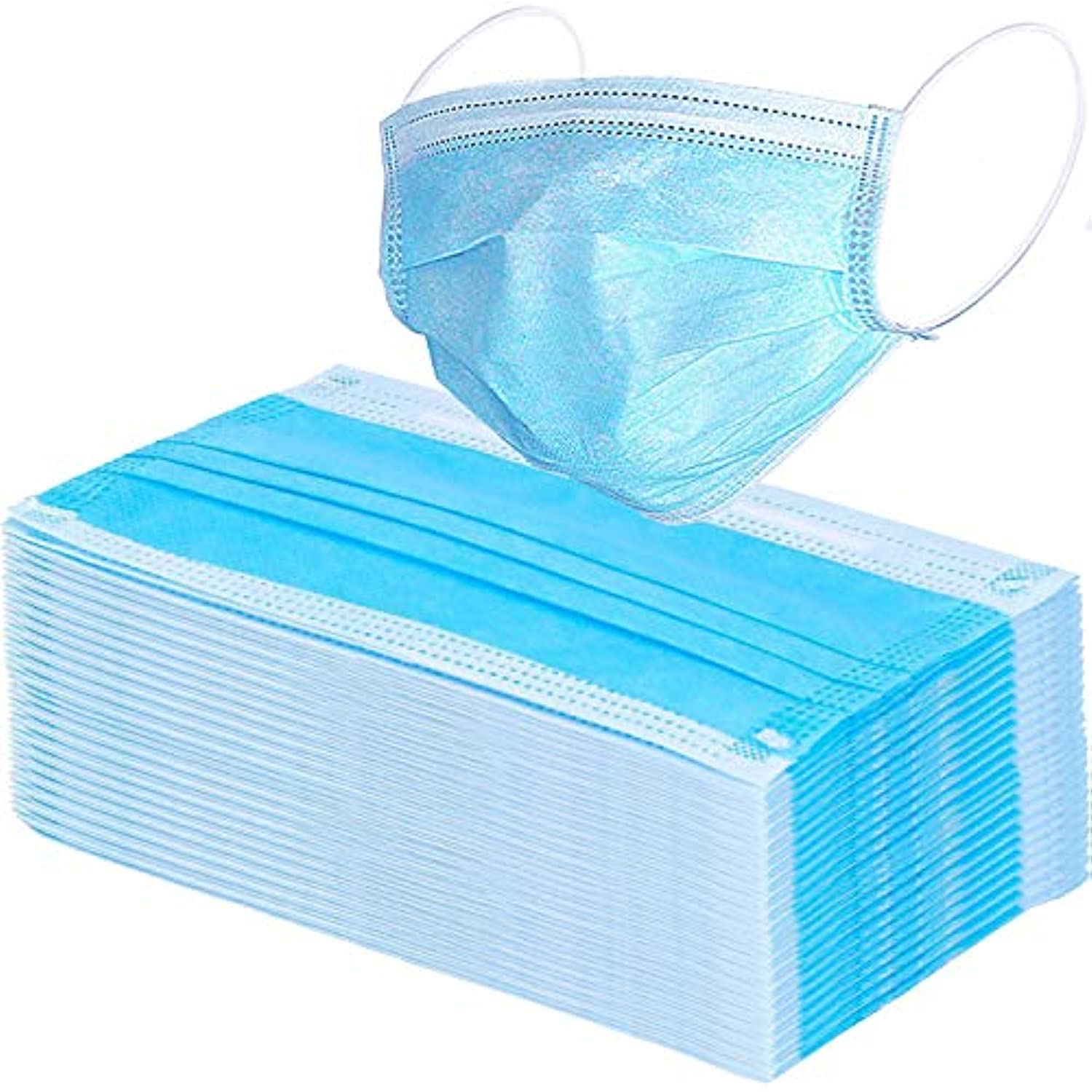 Wecolor 3-ply mask with nose clip for a secure fit and reduced fogging.
