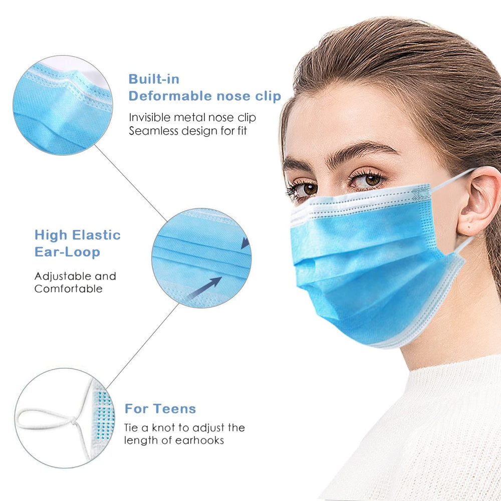 Wecolor disposable mask display emphasizing suitability for families and friends.