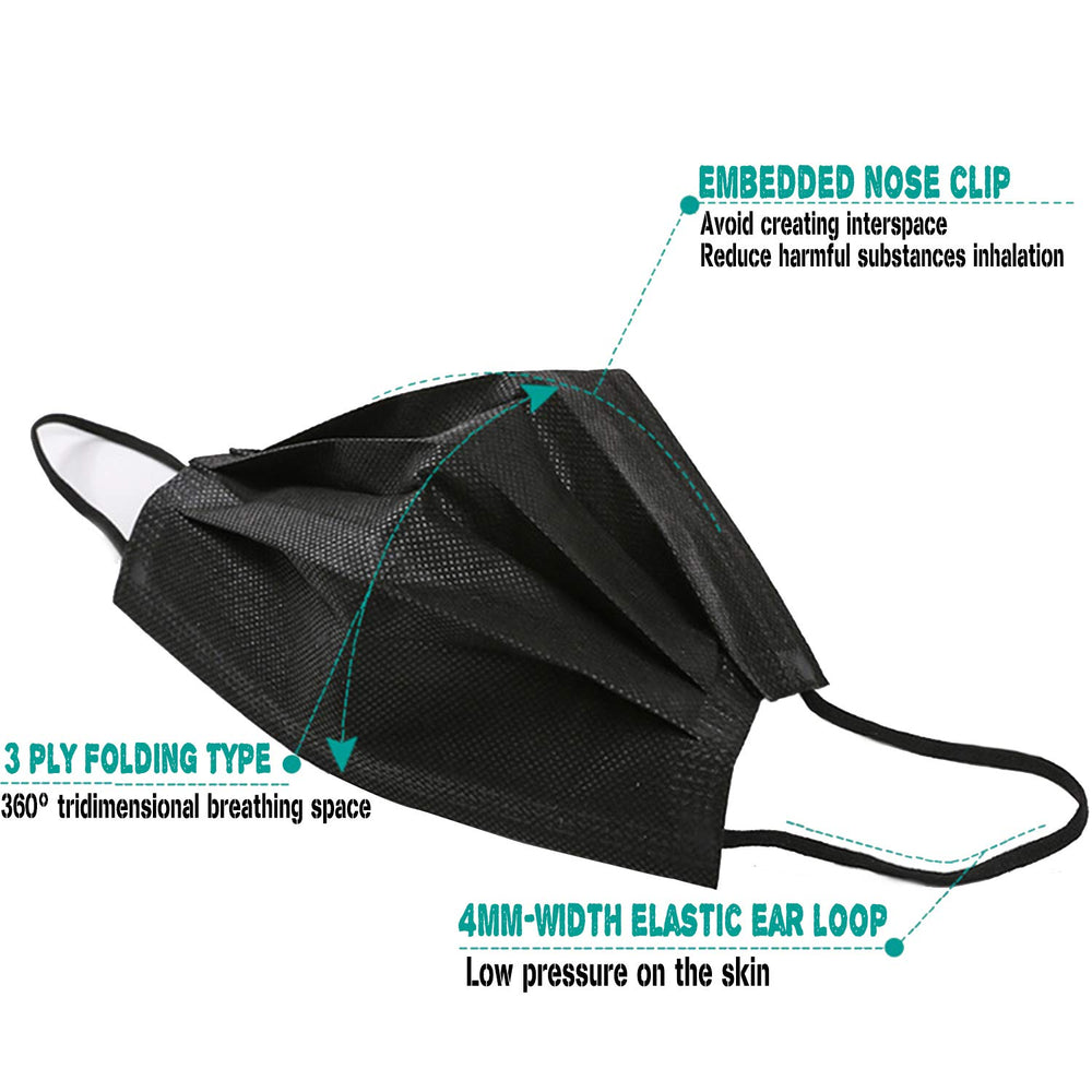 WeColor disposable mask in black suited for home, school and office.
