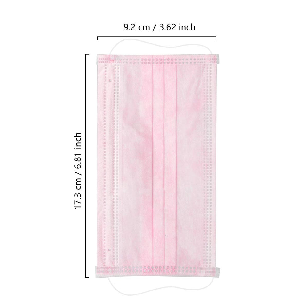 WeColor pink mask with elastic earloops offering comfortable, secure wear all day