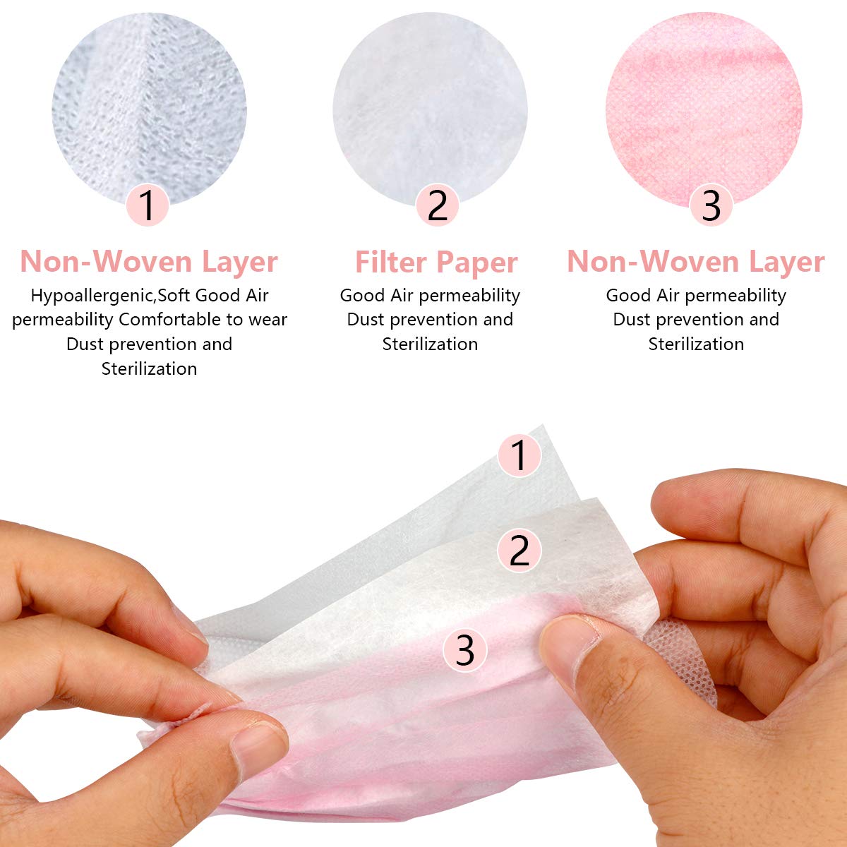 WeColor pink mask with nose clip design for better fit and less fog