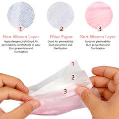 WeColor pink mask with nose clip design for better fit and less fog