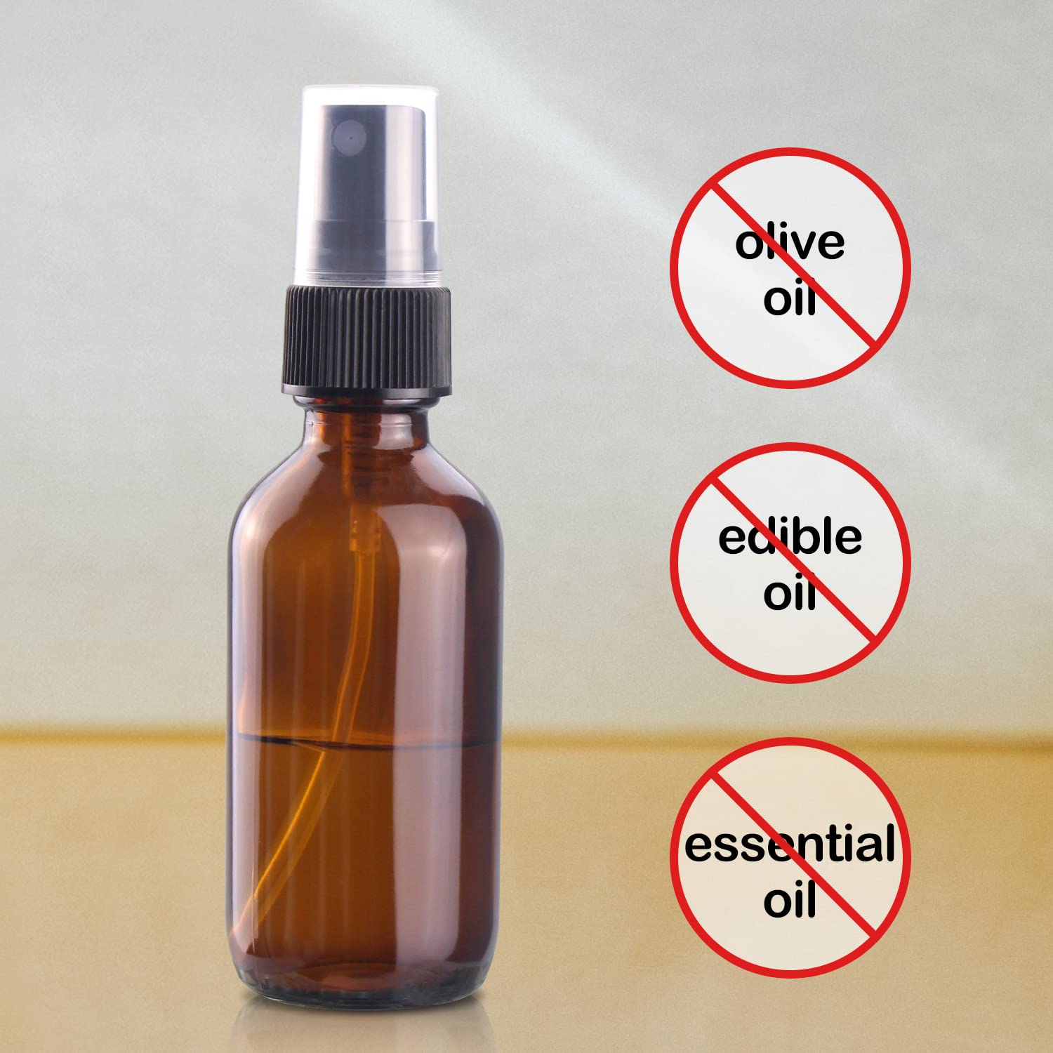 Wedama amber spray bottle nozzle delivers a fine mist for beauty routines.