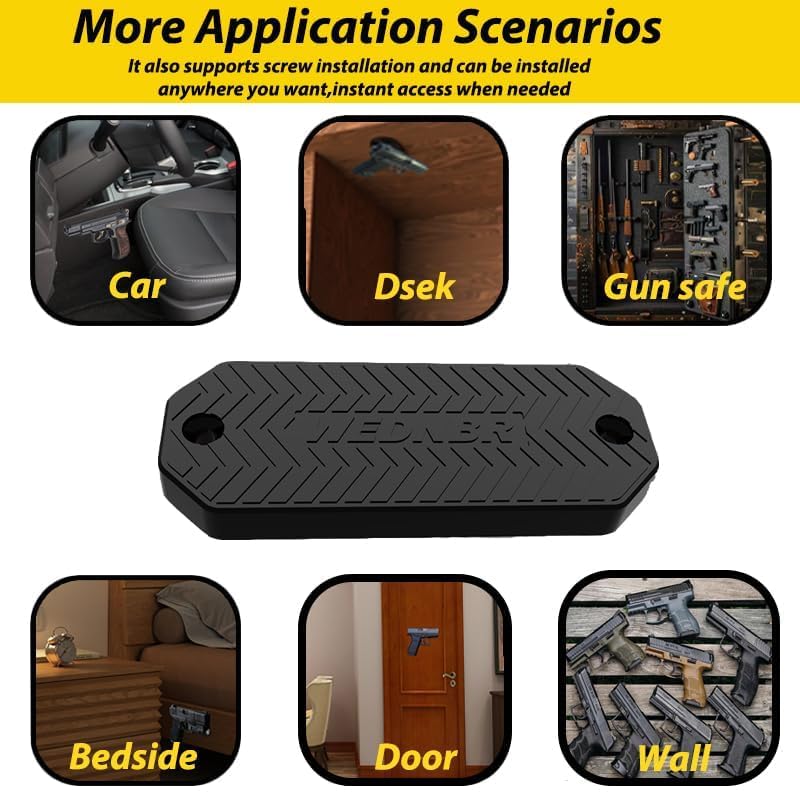 WEDNBR gun magnet multi-use 4-pack supports multiple mounting spots.