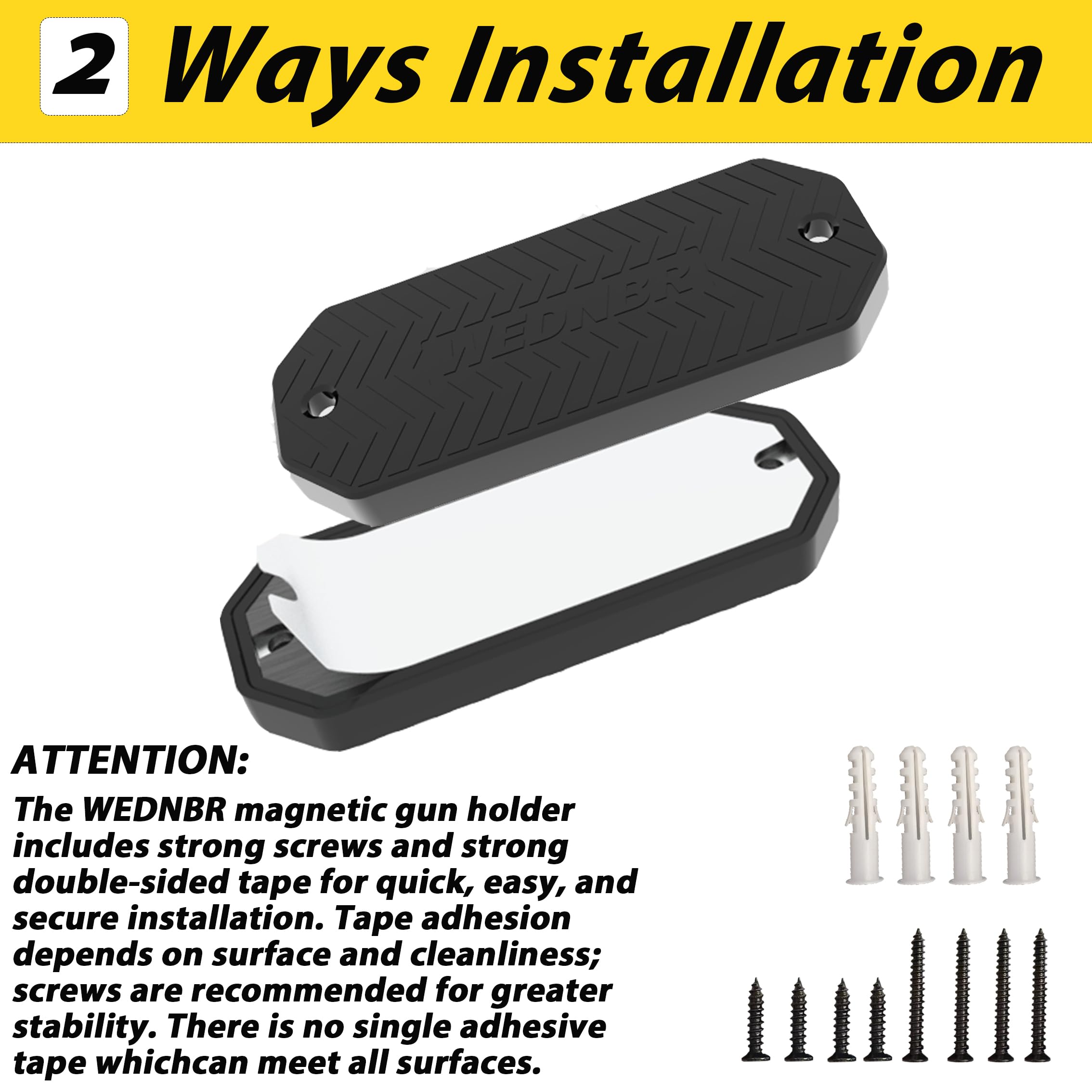 WEDNBR gun magnet rubber-coated surface protects finishes during insertion and removal.