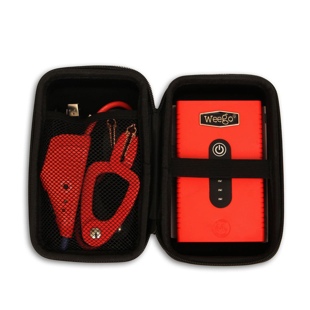 Weego 44s case, cords, and quick-start guide included.