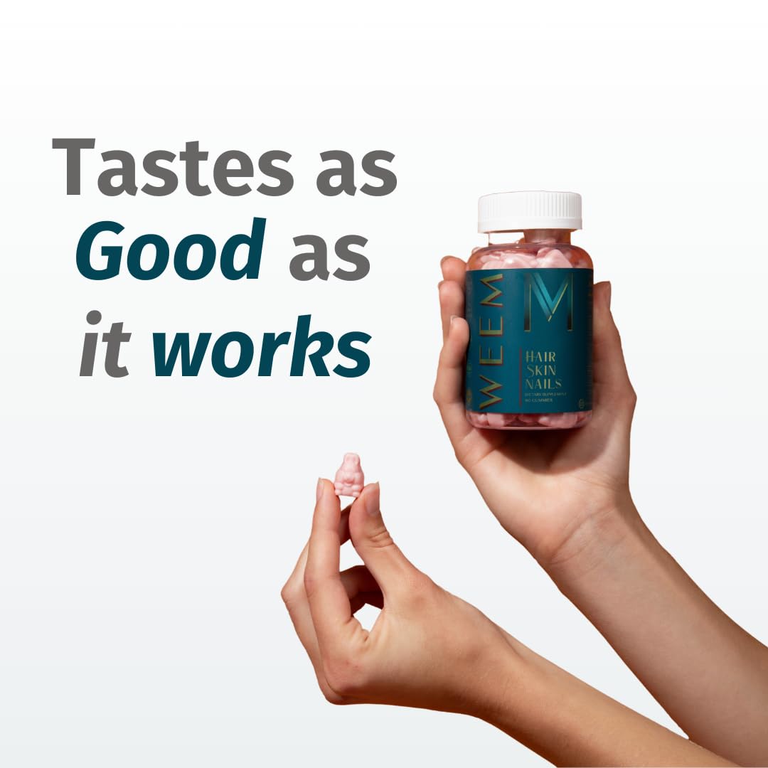 WEEM gummies close-up with colorful pellets suggesting pleasant daily ritual.