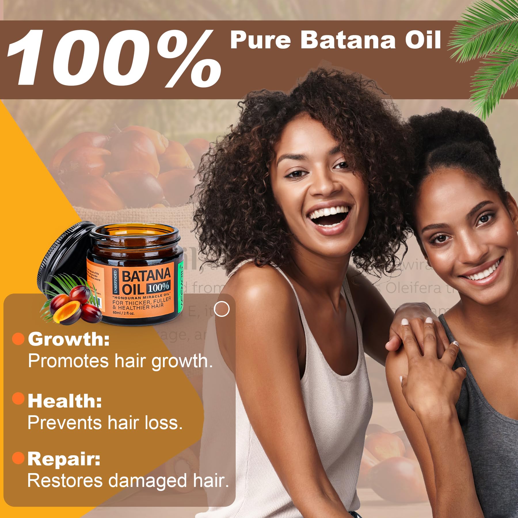 WEEMOTD Batana oil closeup on hair ends for smoother detangling.