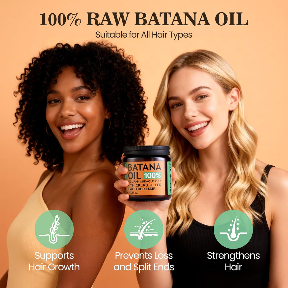 Weemotd Batana oil hair nourishment shot showing shine potential.