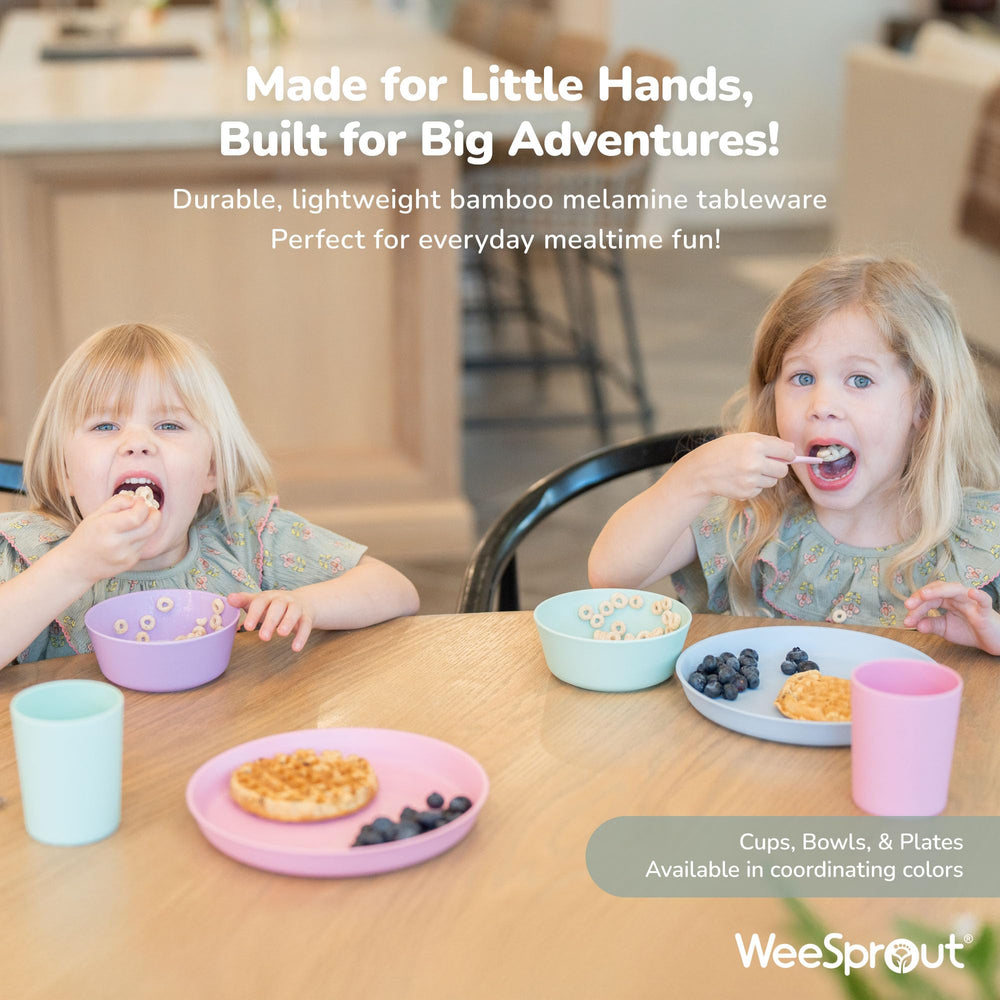 Natural bamboo fibers offer plastic-free dining with WeeSprout cups.