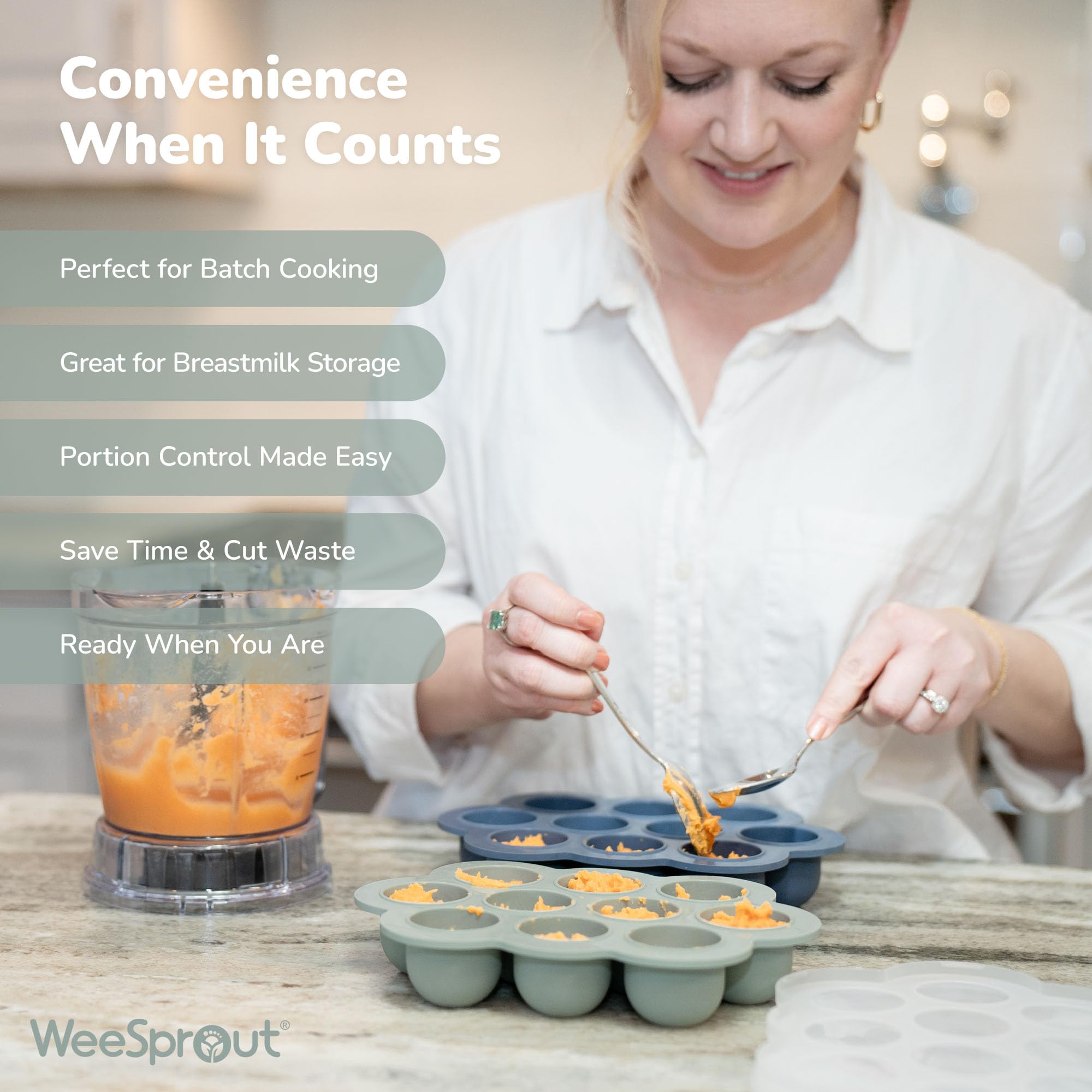 WeeSprout tray ideal for breast milk batch prep