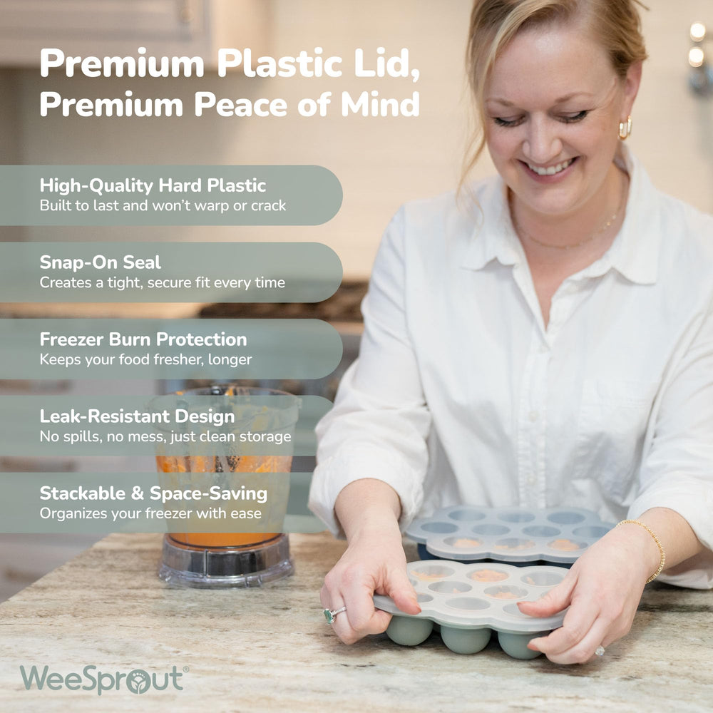 WeeSprout silicone tray is dishwasher-safe for quick cleanup
