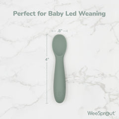 WeeSprout short-length spoon design aiding safe self-feeding.