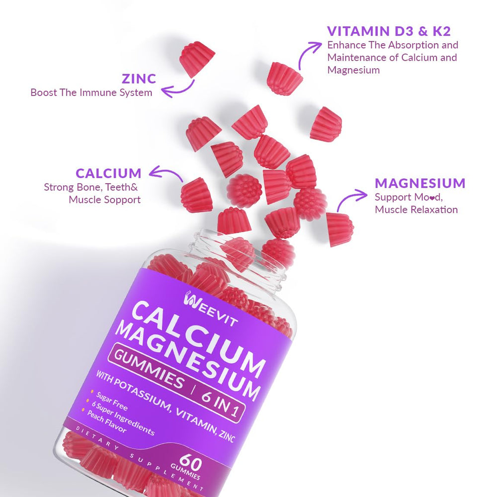 Weevit vegan calcium gummies with vegan symbol on packaging.