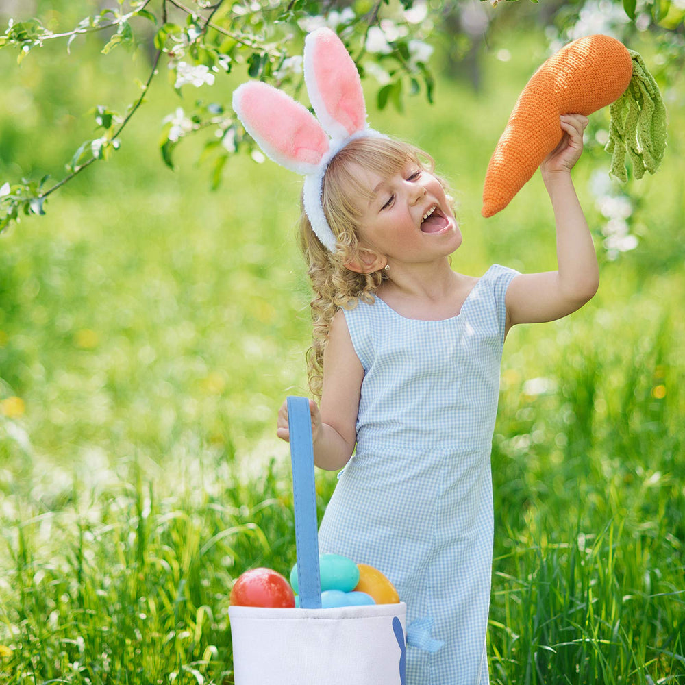 Weewooday canvas rabbit tote bags with colorful Easter design.