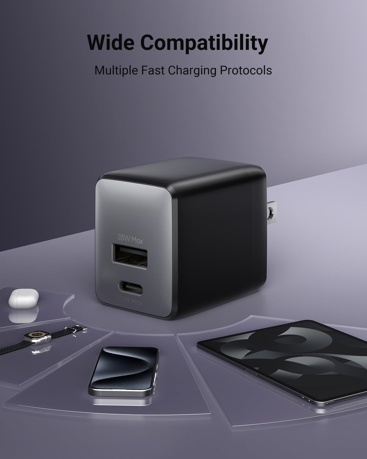 Wegear travel-ready charger on a desk setup for convenient charging