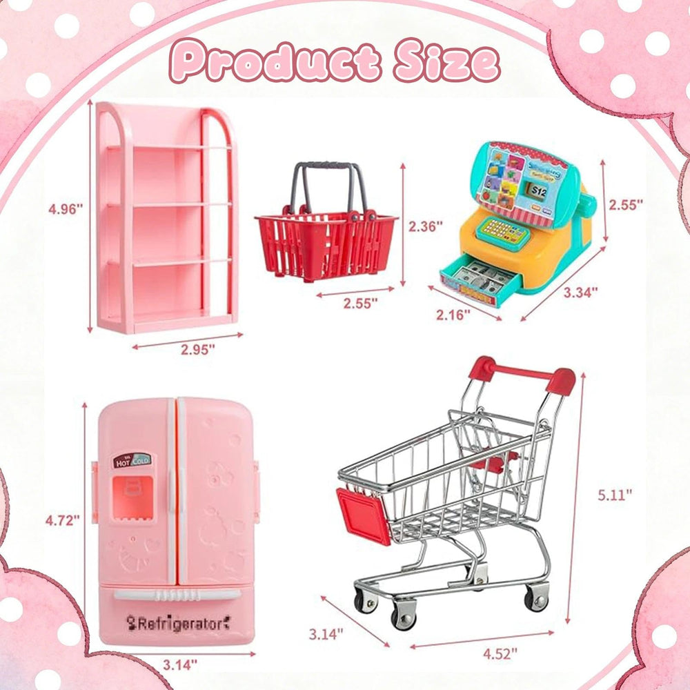 Wehoo dollhouse refrigerator with multiple shelves for cold drink display