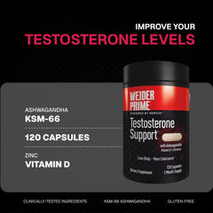 Weider Prime features KSM-66 ashwagandha extract for balanced energy.