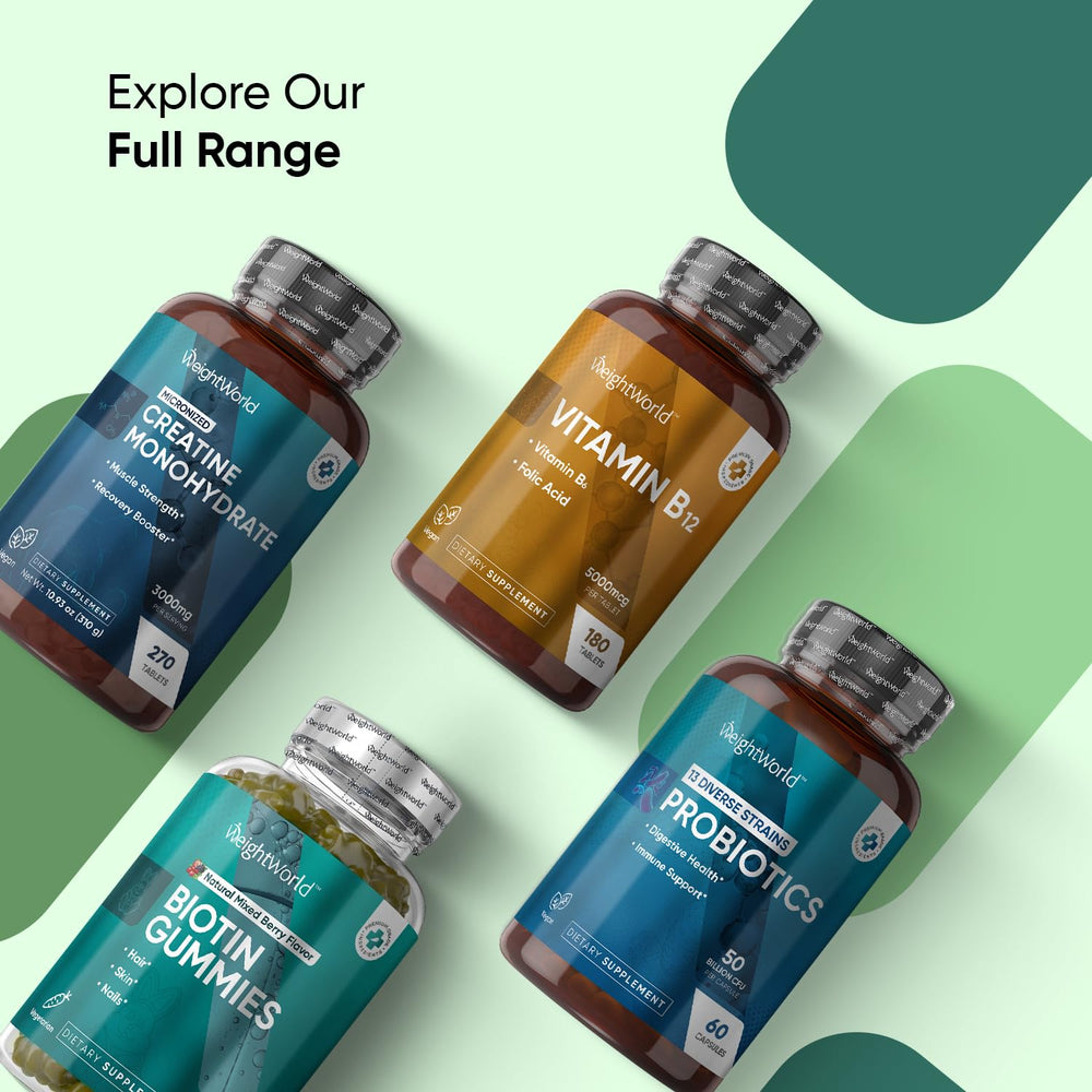 WeightWorld Psyllium Capsules with icons indicating allergen-free benefits.