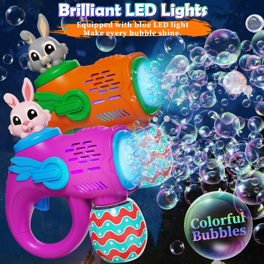 Weilim bunny bubble blower with one-button operation for easy auto bubbles