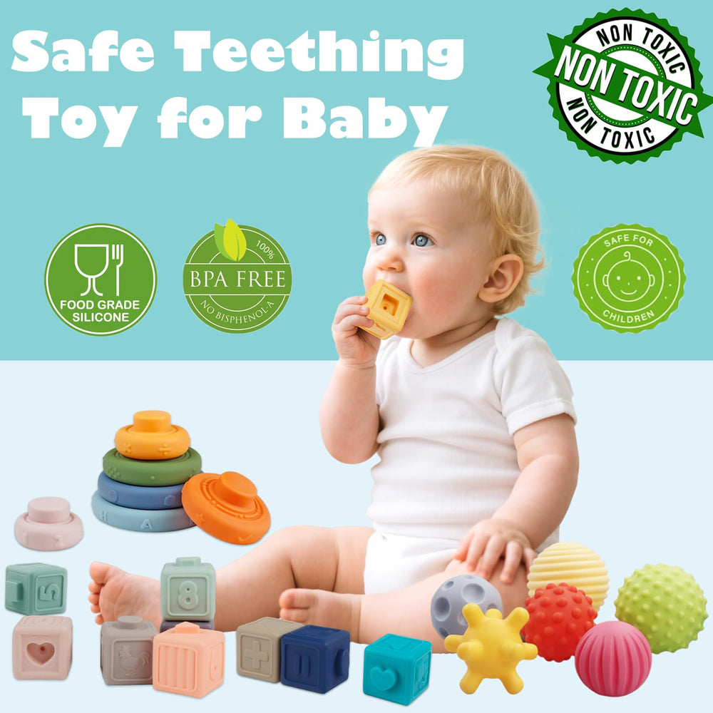Weilim Montessori bath toy set floats and squirts water for bath fun.