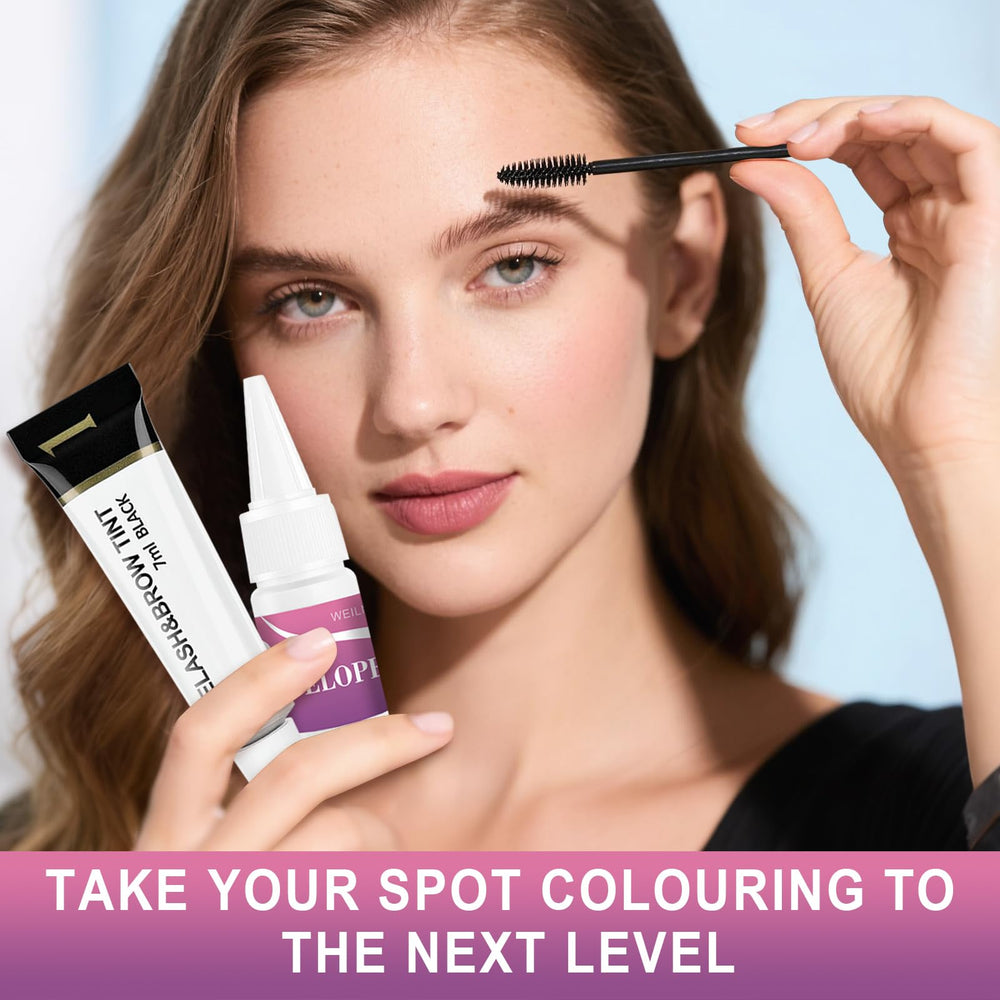 WEILNELL eyebrow color kit brush application for controlled brow tinting