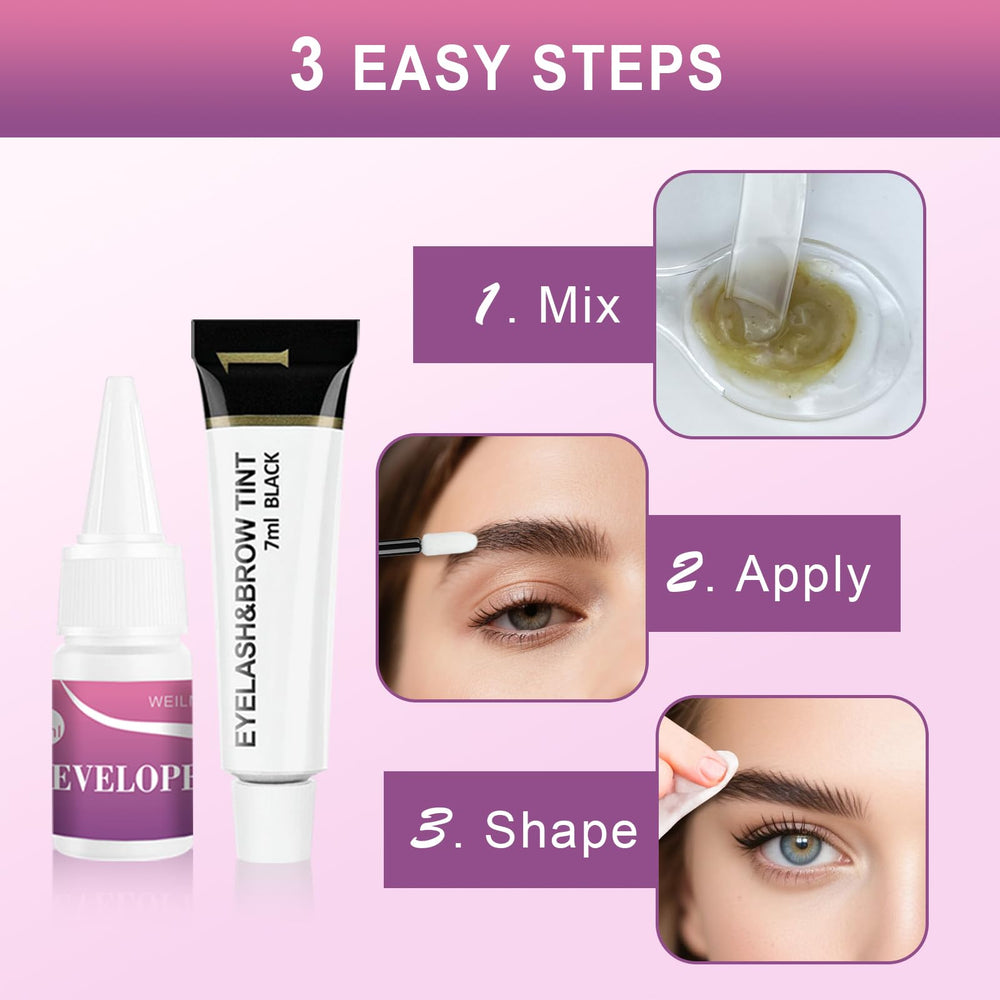 WEILNELL eyelash color kit color palette to help select matching shade