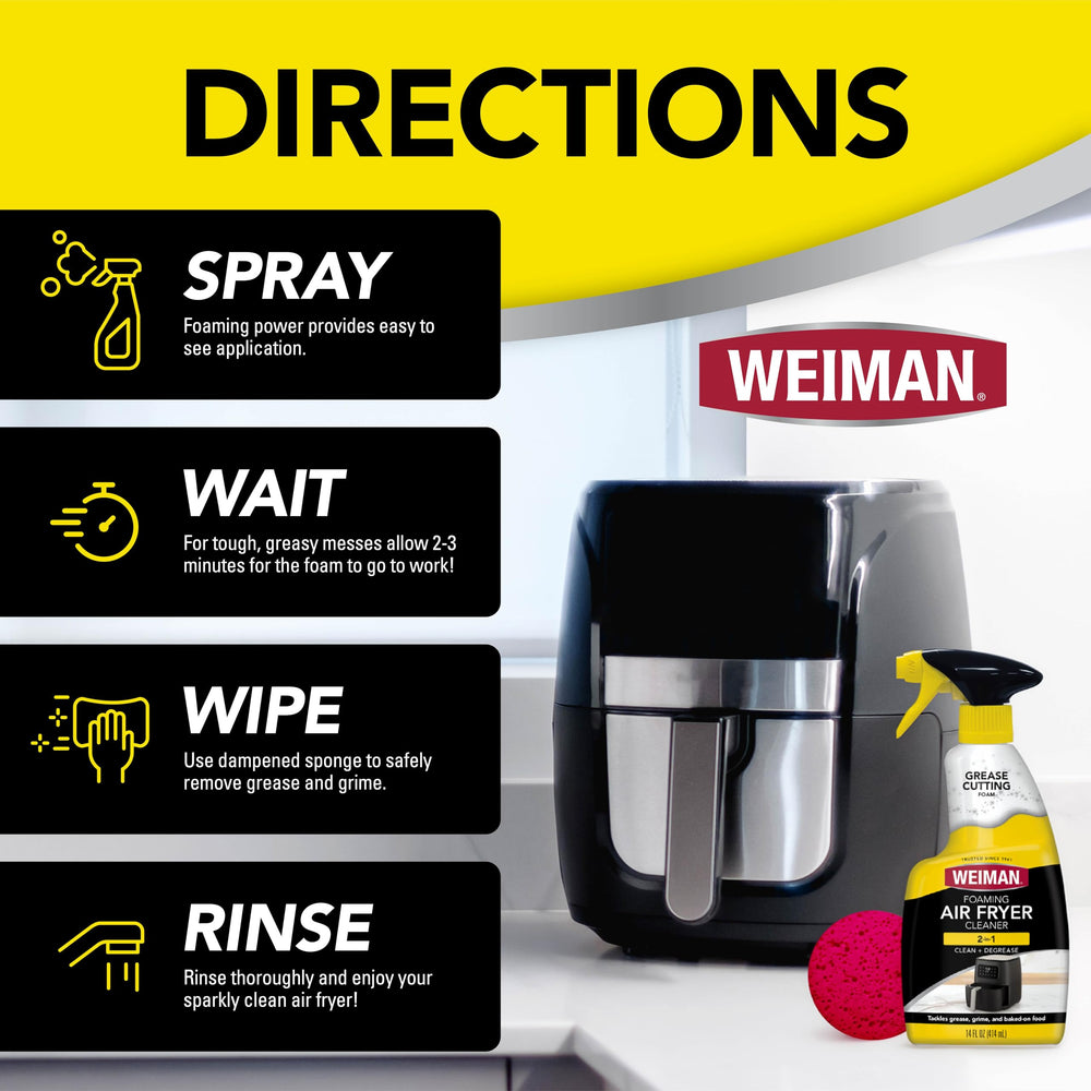 Weiman air fryer tray cleaning removes baked-on grime effectively