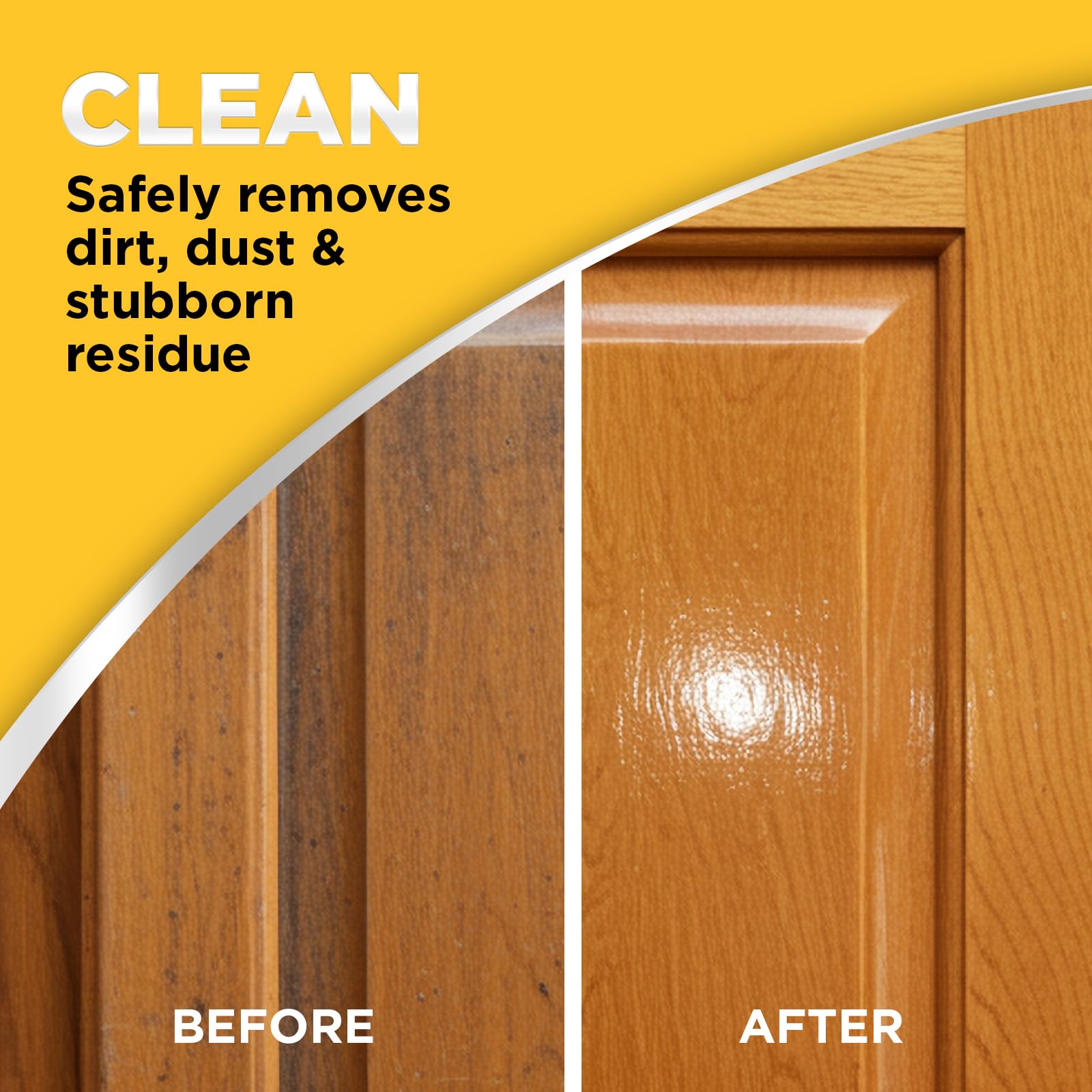 Image highlighting safe restoration for antique wood with Weiman restorer.