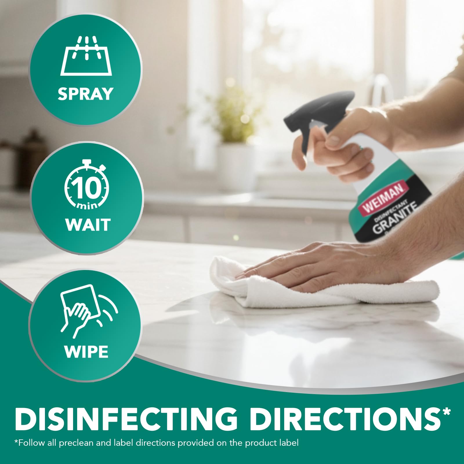 Weiman trusted cleaning brand closeup suggesting reliable daily use.