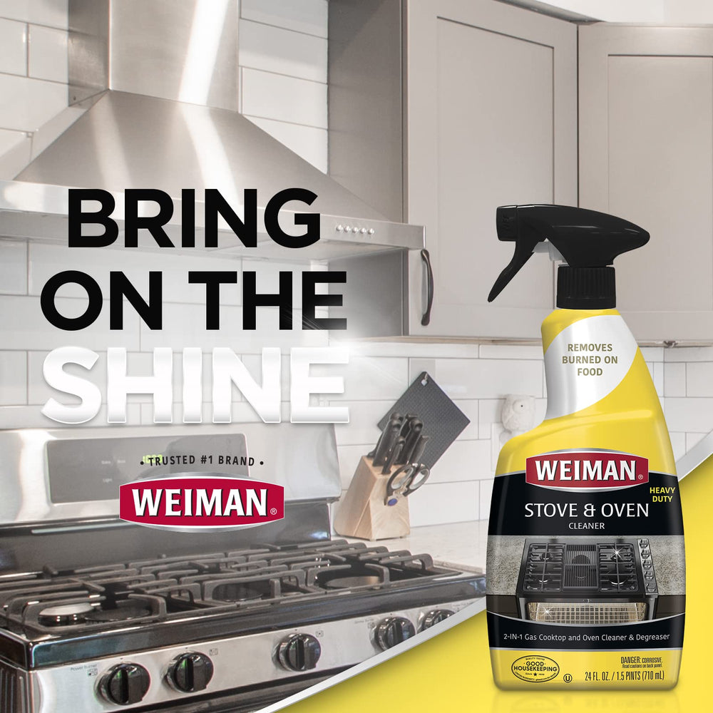 Weiman Broiler Pan Cleaner removes baked-on grease from pans and drip trays