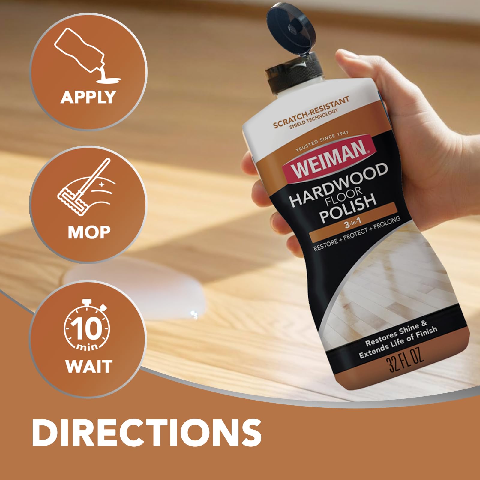 Weiman bundle 3pc packaging showcases kit components for complete floor care.