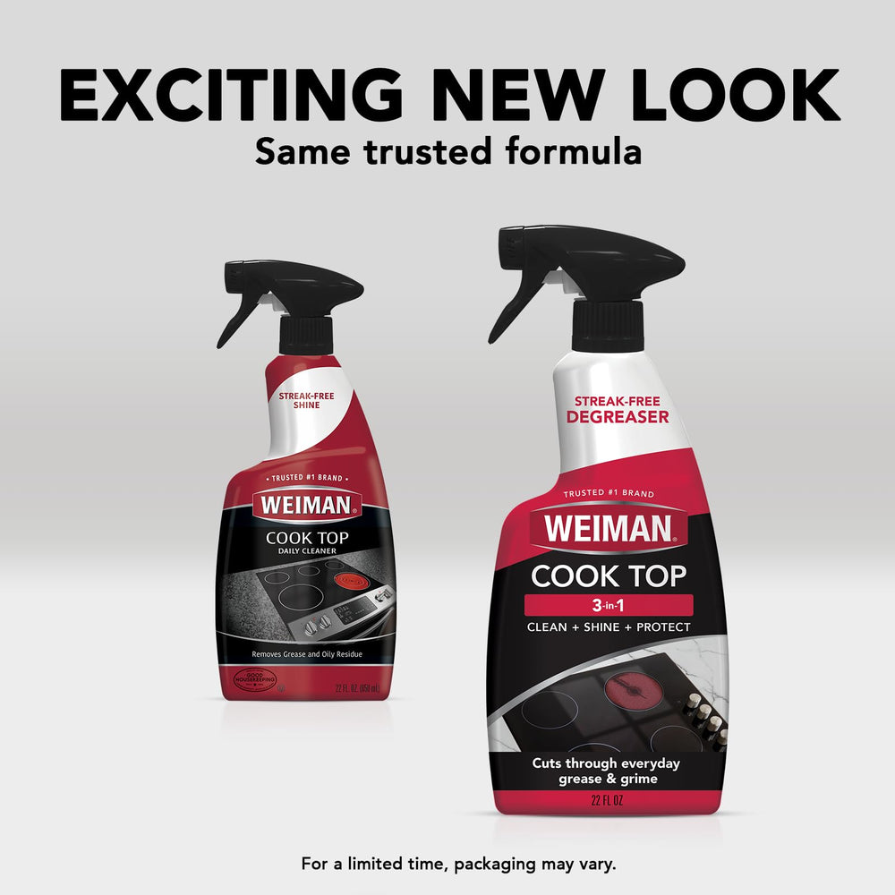 Weiman non-scratch formula protects cooktop surfaces during daily cleaning