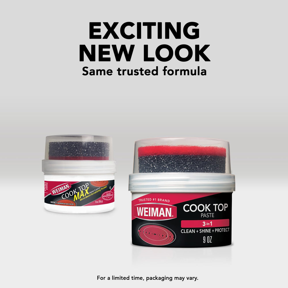 Weiman Cooktop Paste before-and-after results show dramatic cleaning