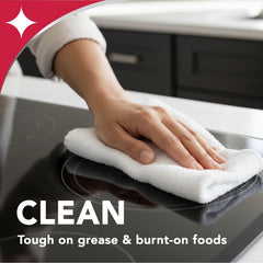 Weiman Cooktop Microfiber Cloth helps wipe away grime without scratching.