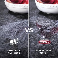 Weiman daily clean and shine trigger spray on quartz countertop for a streak-free finish