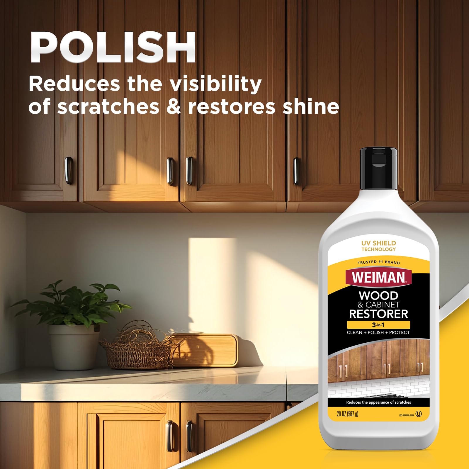 Weiman care for dining room wood surfaces including cabinets, tables, and chairs.