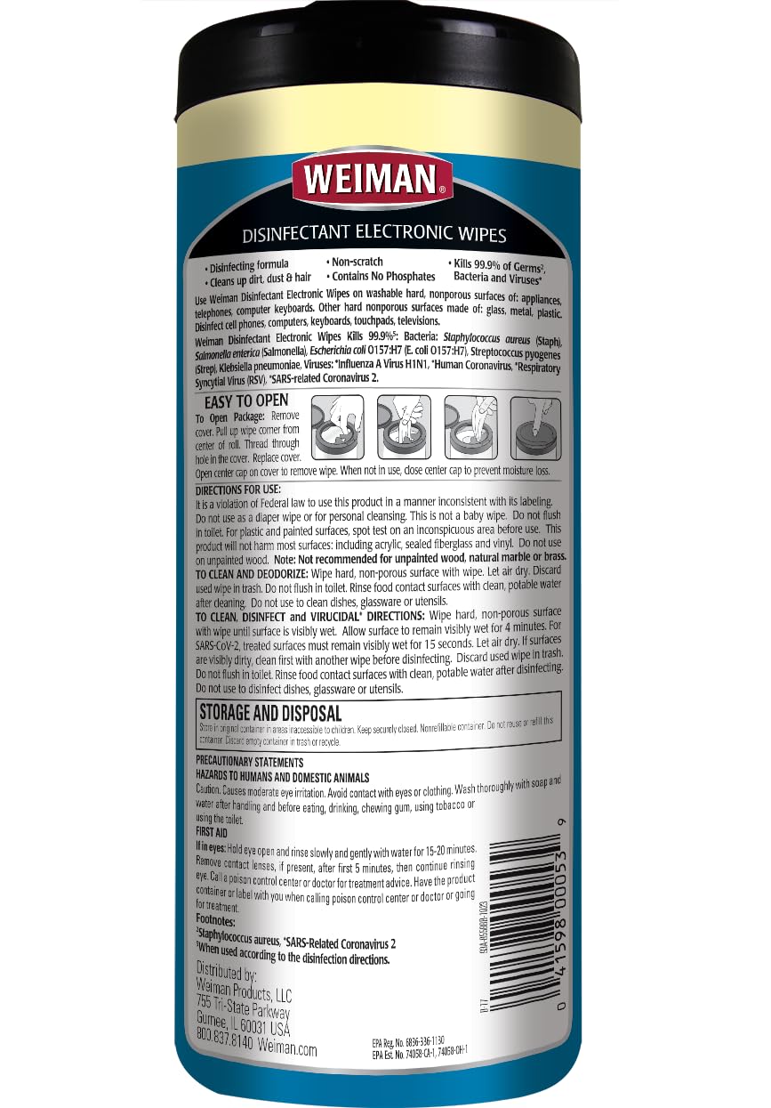 Weiman wipes used on laptop screen deliver streak‑free clarity