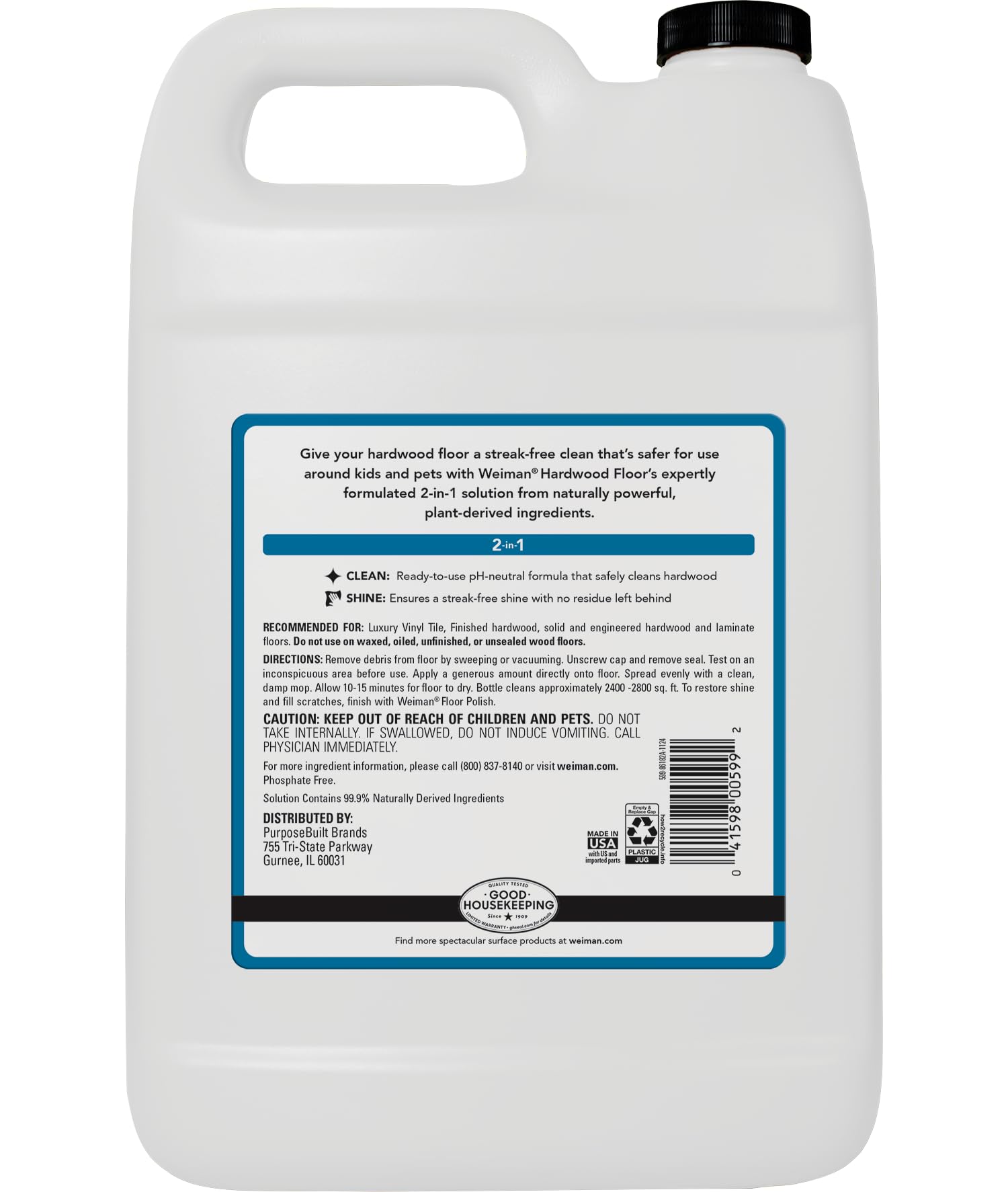 Weiman floor restorer shows scratch-fill action for smoother looking floors.