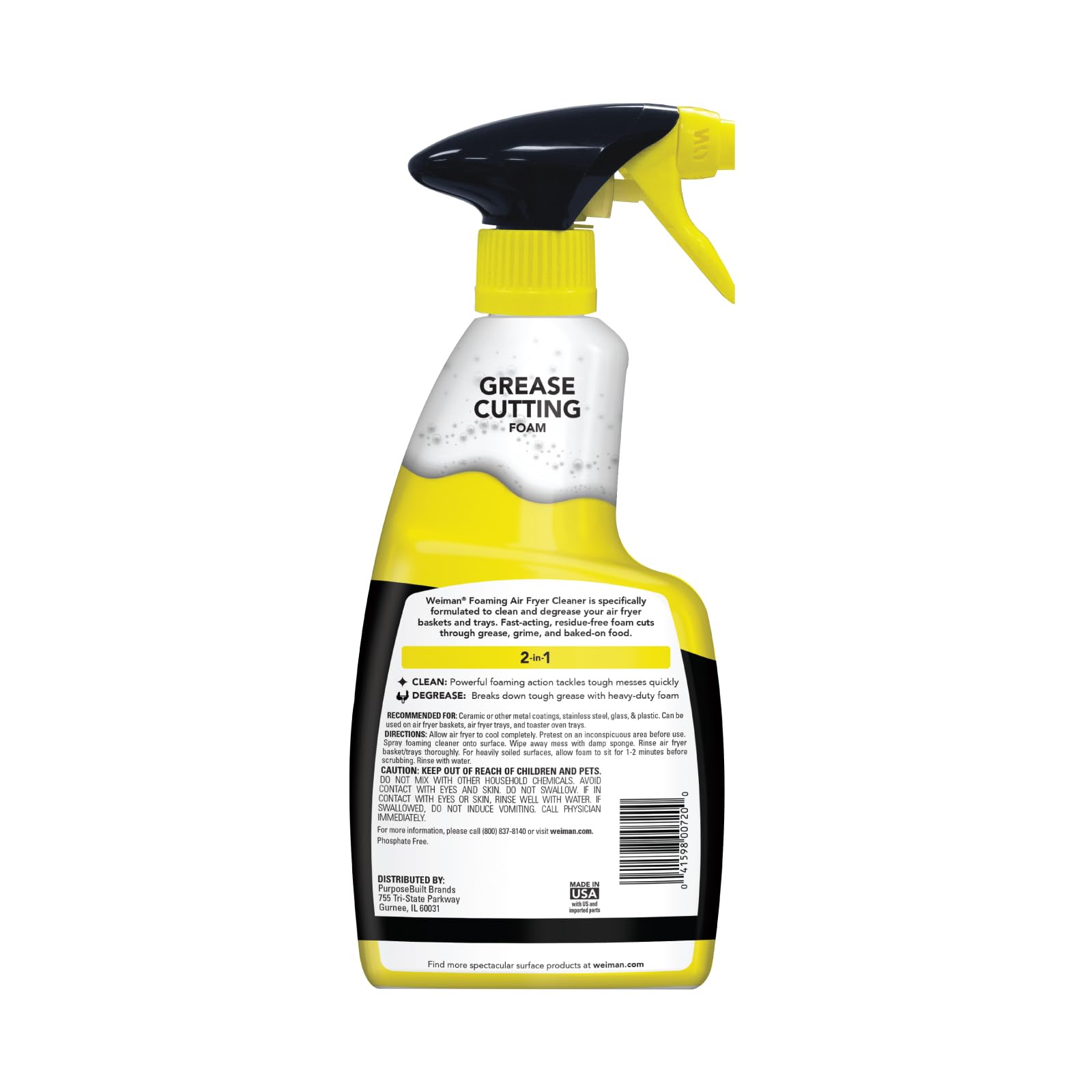 Weiman foam action lifts grease from kitchen surfaces for easy cleanup