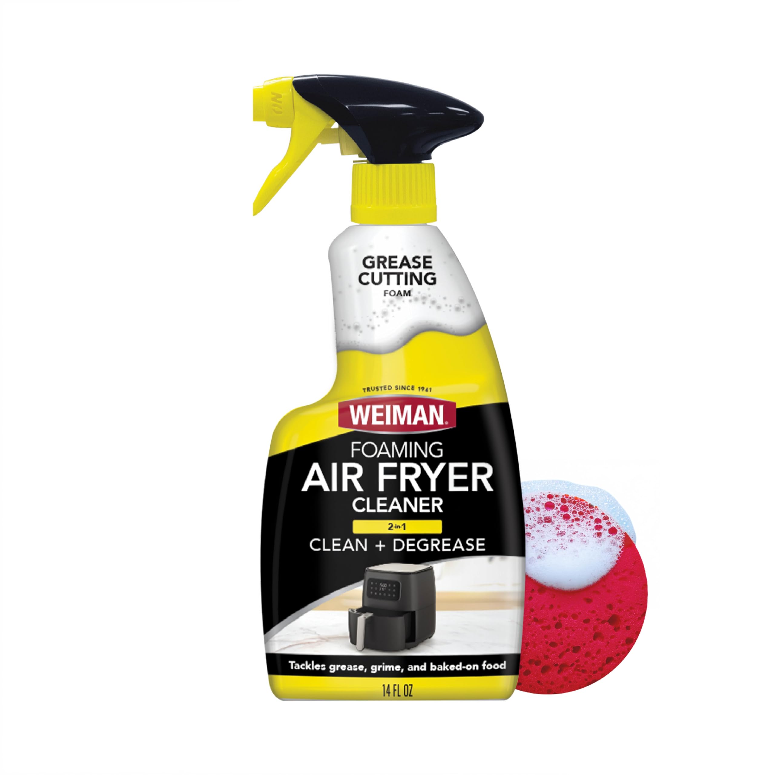 Weiman foaming air fryer cleaner spray for quick residue-free cleaning of baskets and trays