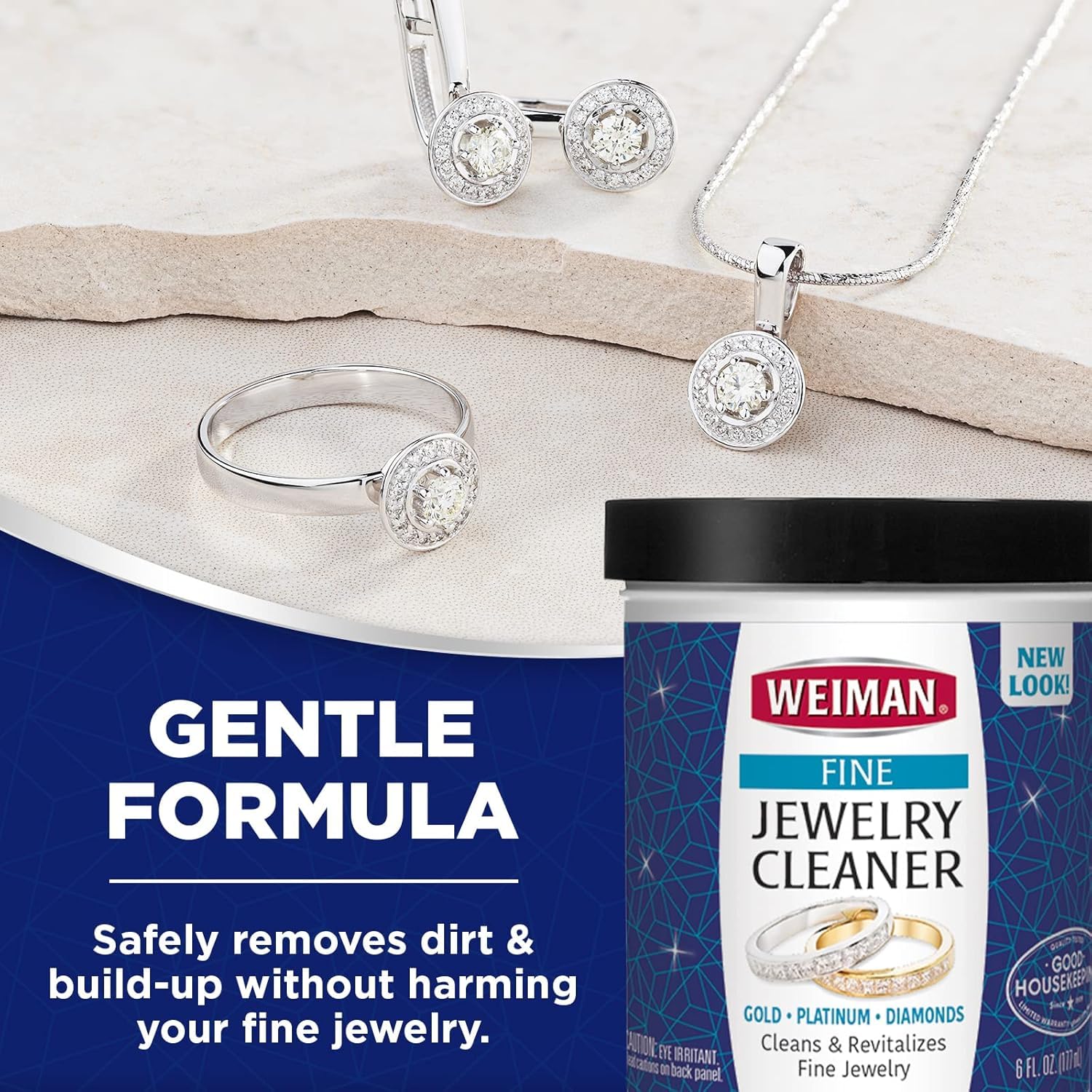 Gemstone-safe cleaning with Weiman preserves sparkle.