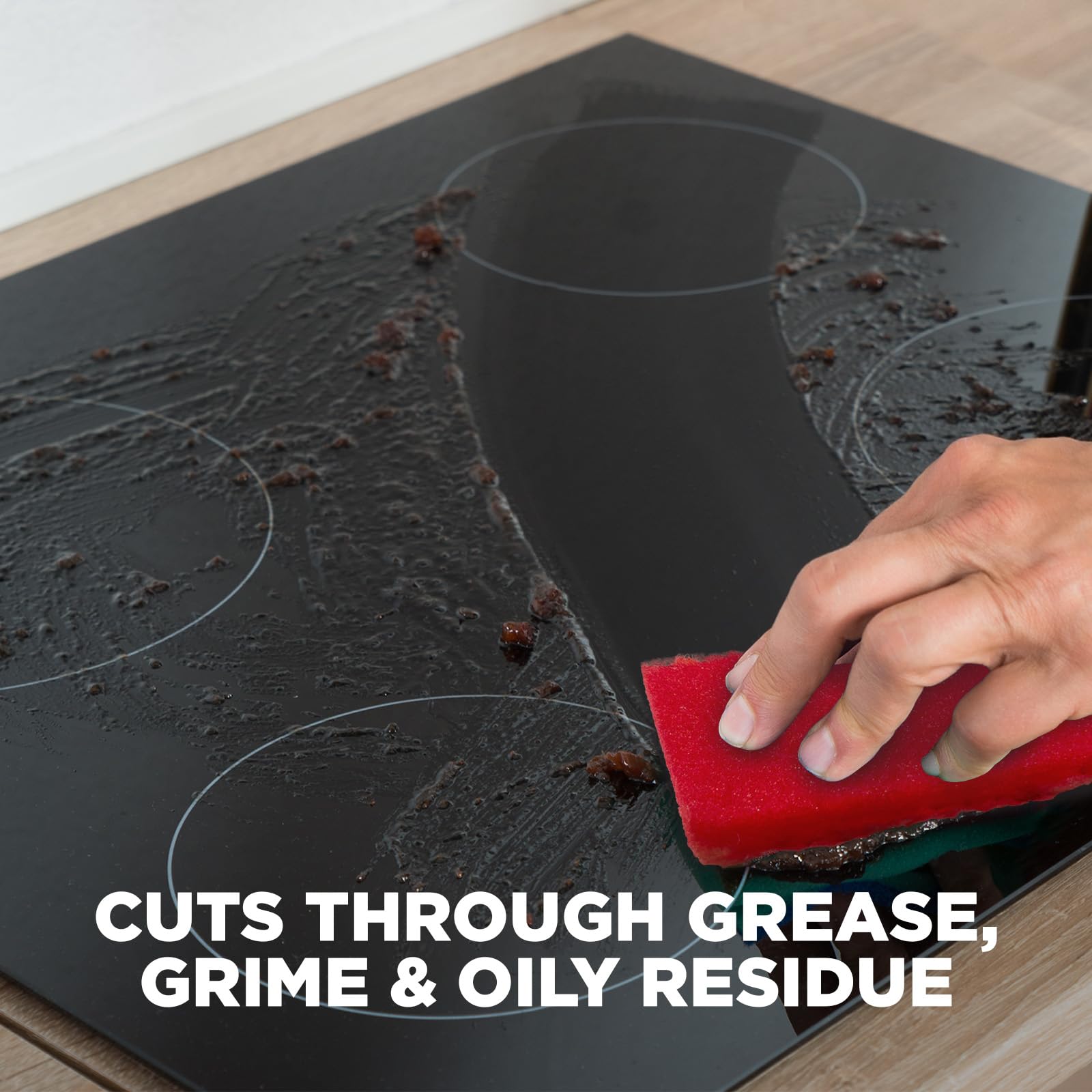 Weiman glass-ceramic surface after cleaning with streak-free shine