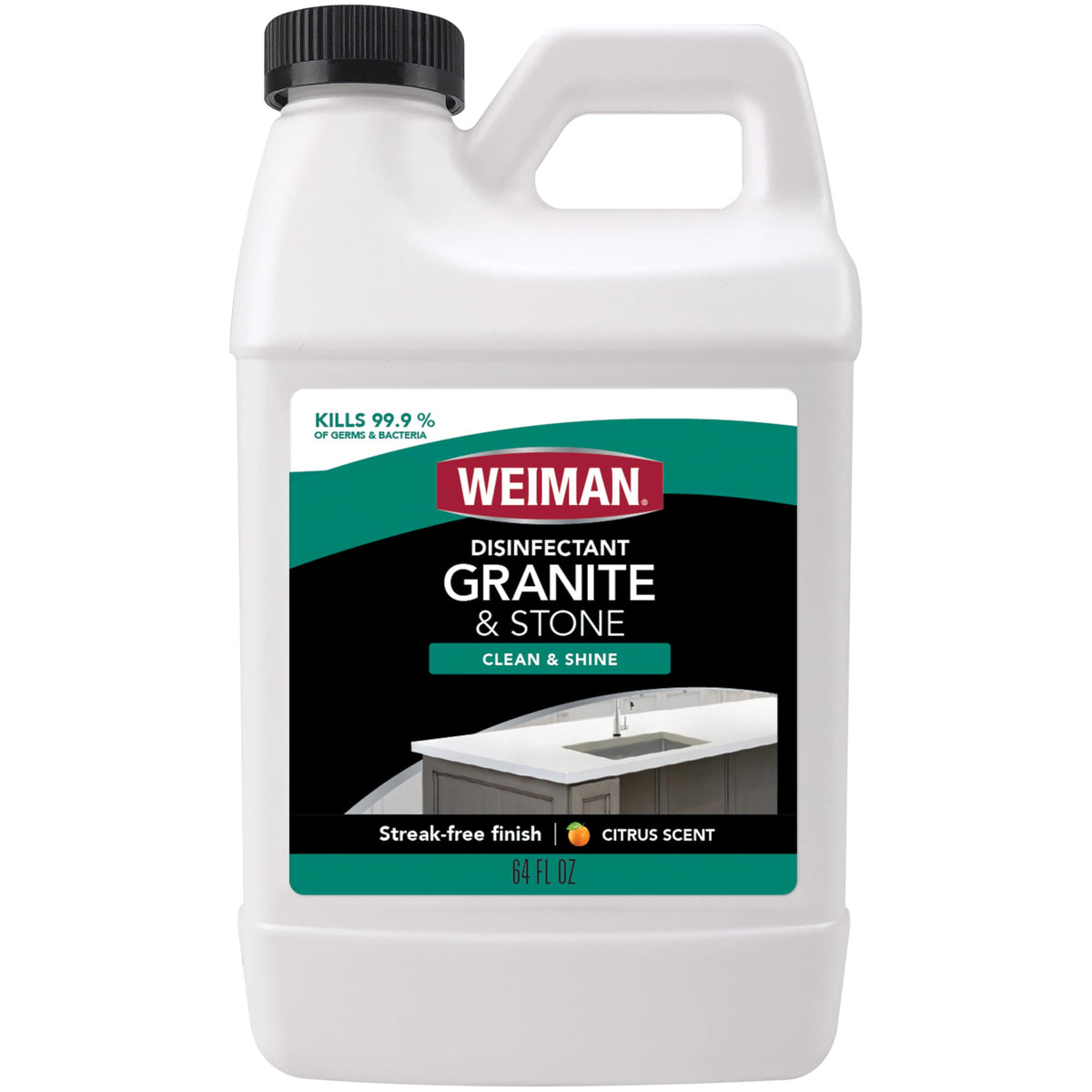 Weiman Granite Daily Clean & Shine bottle 64oz for easy countertop care.