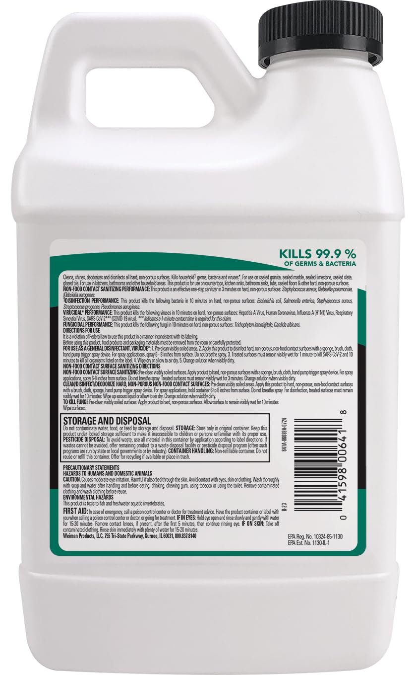 Close-up of Weiman label highlighting a pH-balanced stone formula.