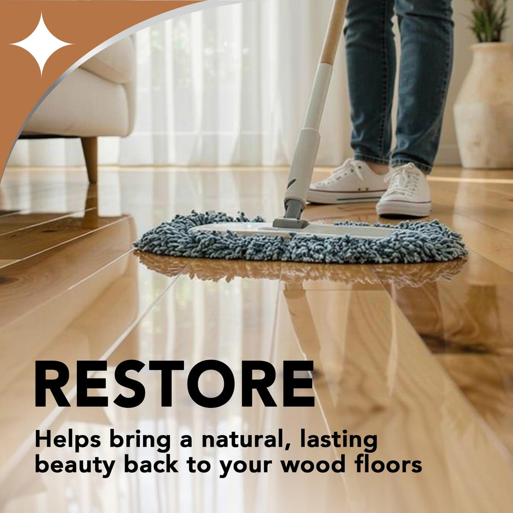 Weiman hardwood floor polish reveals natural shine and a smooth, even finish.