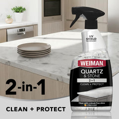 Weiman microfiber cleaning towel enables quick, streak-free polishing.